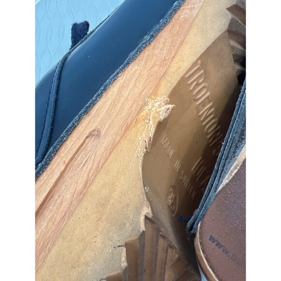 Troentorp Bastad Audubon Leather Clog Size 35 Navy Blue Leather Round Toe Comfy - Picture 8 of 9